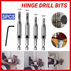 4x Self-Centering Drill Bits Hex Shank Pilot Door Drawer Hinge Hole Screw Guide - Aimall