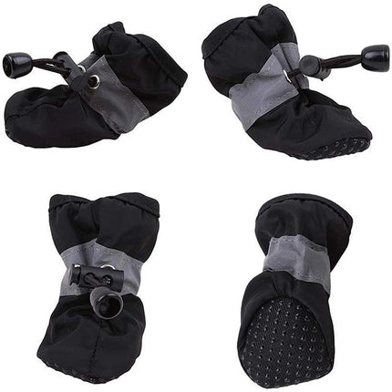 Set Anti Slip Waterproof Protective Dog Shoes Rain Boots Pet Socks Booties 4Pcs - Aimall