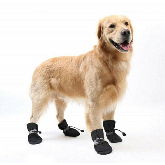 Set Anti Slip Waterproof Protective Dog Shoes Rain Boots Pet Socks Booties 4Pcs - Aimall