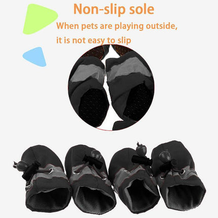 Set Anti Slip Waterproof Protective Dog Shoes Rain Boots Pet Socks Booties 4Pcs - Aimall