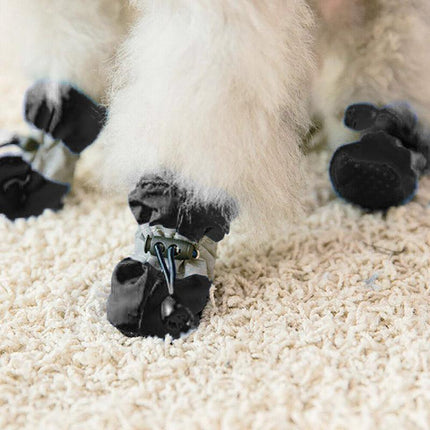 Set Anti Slip Waterproof Protective Dog Shoes Rain Boots Pet Socks Booties 4Pcs - Aimall