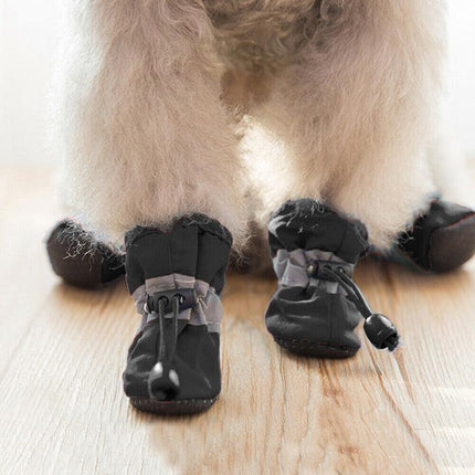 Set Anti Slip Waterproof Protective Dog Shoes Rain Boots Pet Socks Booties 4Pcs - Aimall