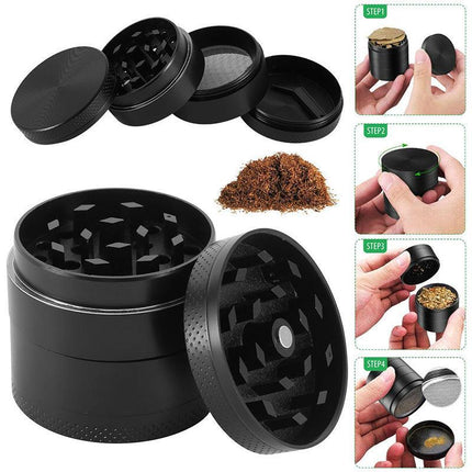 4-Layers Metal Zinc Alloy Herb Tobacco Grinder Hand Muller Smoke Crusher Spice - Aimall