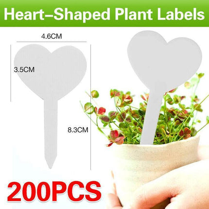 Up to 200X Heart-Shaped Plant Labels Flexible Plastic Garden Tag Nursey Seeding - Aimall