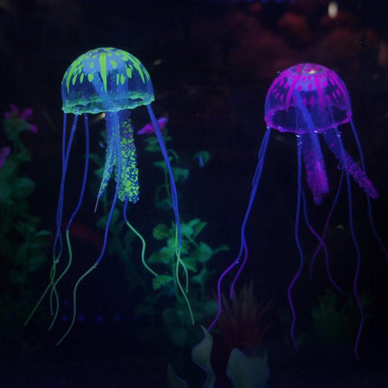 Fish Tank Fluorescent Glowing Beauty Artificial Simulated Jellyfish Ornament - Aimall