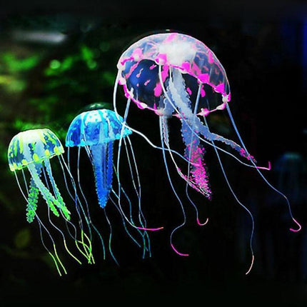 Fish Tank Fluorescent Glowing Beauty Artificial Simulated Jellyfish Ornament - Aimall