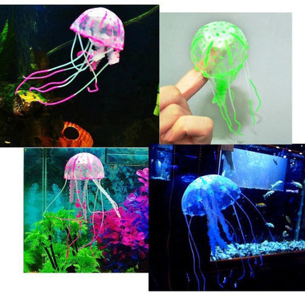 Fish Tank Fluorescent Glowing Beauty Artificial Simulated Jellyfish Ornament - Aimall