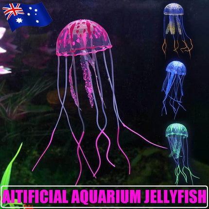 Fish Tank Fluorescent Glowing Beauty Artificial Simulated Jellyfish Ornament - Aimall