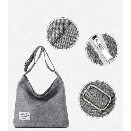Womens Large Canvas Handbag Ladies Travel Messenger Shoulder Bag Hobo Tote Purse - Aimall