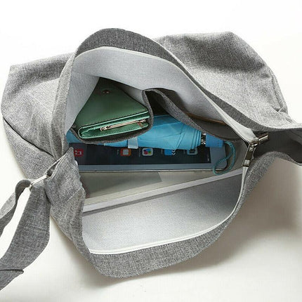 Womens Large Canvas Handbag Ladies Travel Messenger Shoulder Bag Hobo Tote Purse - Aimall