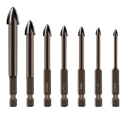 7PCS Efficient Universal Drilling Tool Multifunctional Cross Alloy Drill Bit AU - Aimall