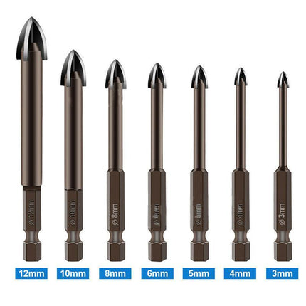 7PCS Efficient Universal Drilling Tool Multifunctional Cross Alloy Drill Bit AU - Aimall