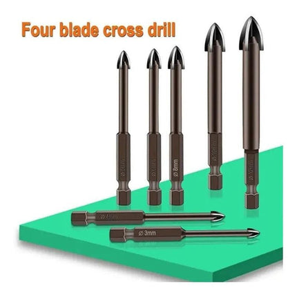 7PCS Efficient Universal Drilling Tool Multifunctional Cross Alloy Drill Bit AU - Aimall