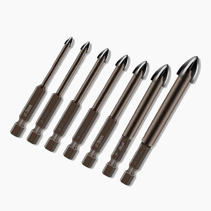 7PCS Efficient Universal Drilling Tool Multifunctional Cross Alloy Drill Bit AU - Aimall