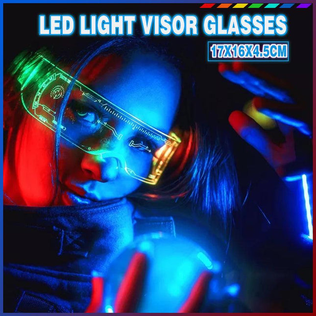 Luminous Glasses LED Light Up Visor Eyeglasses for Costume Neon DJ New Year AU - Aimall