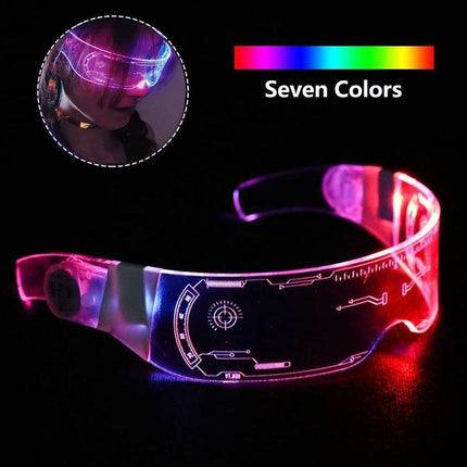 Luminous Glasses LED Light Up Visor Eyeglasses for Costume Neon DJ New Year AU - Aimall