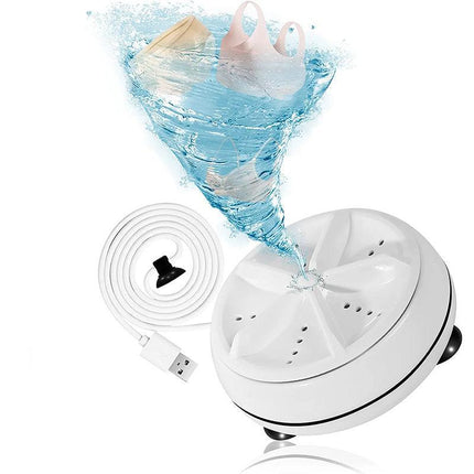 Ultrasonic Portable Washing Machine Mini Turbine Washer USB For Travel Camping - Aimall