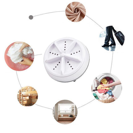 Ultrasonic Portable Washing Machine Mini Turbine Washer USB For Travel Camping - Aimall