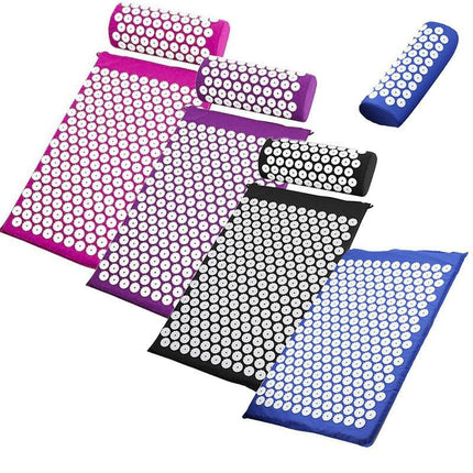 Acupressure Mat Yoga Massage Shakti Sit Lying Mats Pillow Pain Stress Pain Relax - Aimall