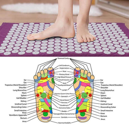 Acupressure Mat Yoga Massage Shakti Sit Lying Mats Pillow Pain Stress Pain Relax - Aimall