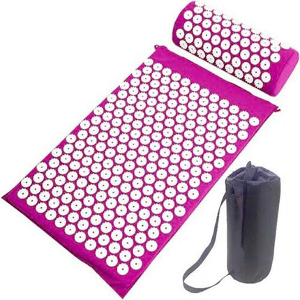Acupressure Mat Yoga Massage Shakti Sit Lying Mats Pillow Pain Stress Pain Relax - Aimall