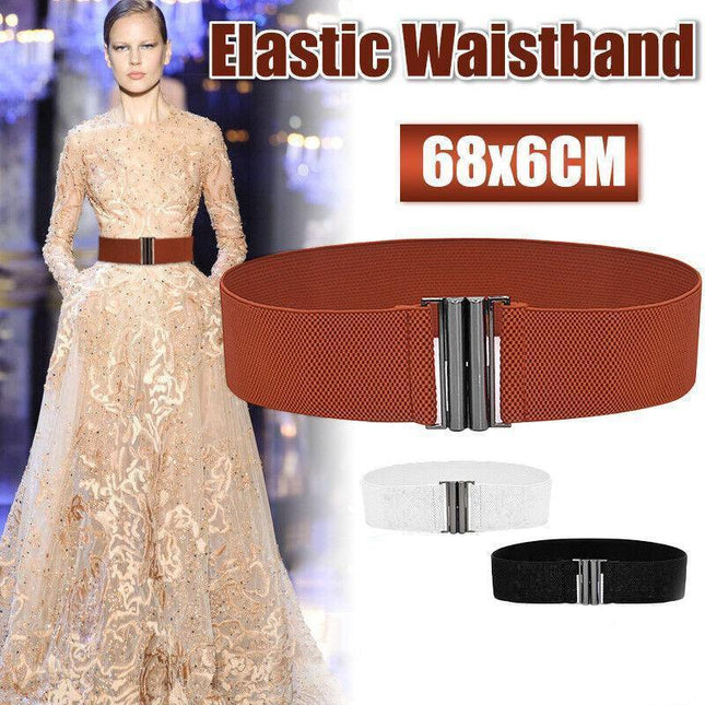 3Colours Waist Belt Elastic Waistband Stretch Women Dress metal Buckle Cinch AU - Aimall