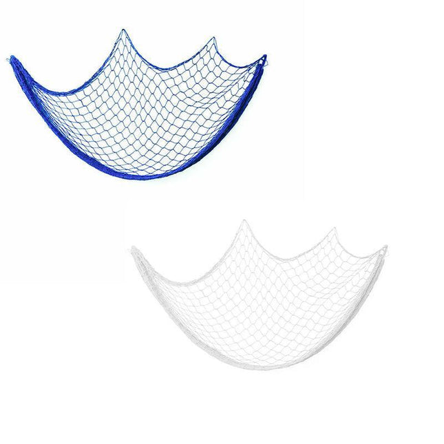 Fishing Net Decor DIY Beige/Blue Nautical Decorative Beach Mediterranean Party - Aimall