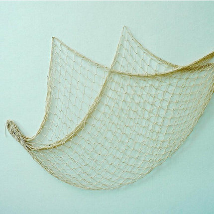 Fishing Net Decor DIY Beige/Blue Nautical Decorative Beach Mediterranean Party - Aimall