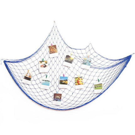 Fishing Net Decor DIY Beige/Blue Nautical Decorative Beach Mediterranean Party - Aimall