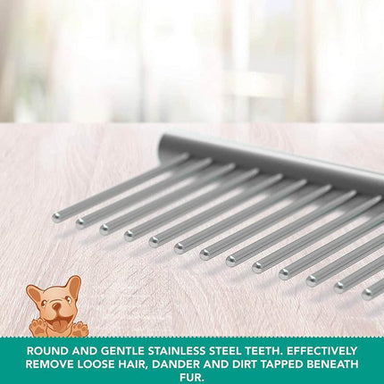 Stainless Steel Teeth Metal Comb Brush Pet Cat Dog Hair Grooming Trimmer Round - Aimall