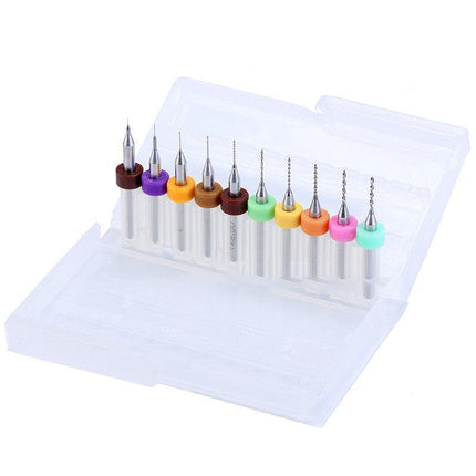 10X 0.1-1.0MM/0.3-1.2MM Carbide Micro Mini Drill Bit Tungsten Steel Rotary Tool - Aimall
