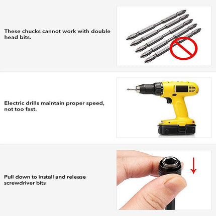 3Pcs Screwdriver Extension Kit Quick Release 1/4 Hex Shank Holder Drill Bit Set - Aimall