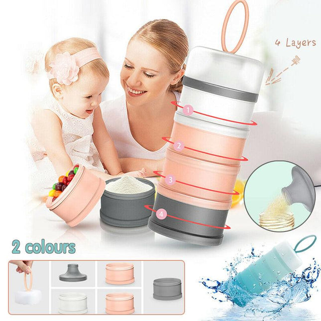 Baby Milk Powder Formula Dispenser 4 Layers Bottle Container Food Storage Box AU - Aimall