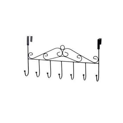7-Hooks for Bedroom Over The Door Hanger Clothes Storage Towel Iron Hanging Rack - Aimall