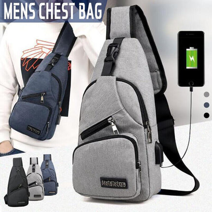 Durable Mens Chest Bag Shoulder Backpack Man Sling Cross Body Satchel Travel Bag - Aimall