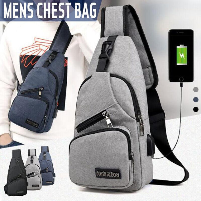 Durable Mens Chest Bag Shoulder Backpack Man Sling Cross Body Satchel Travel Bag - Aimall