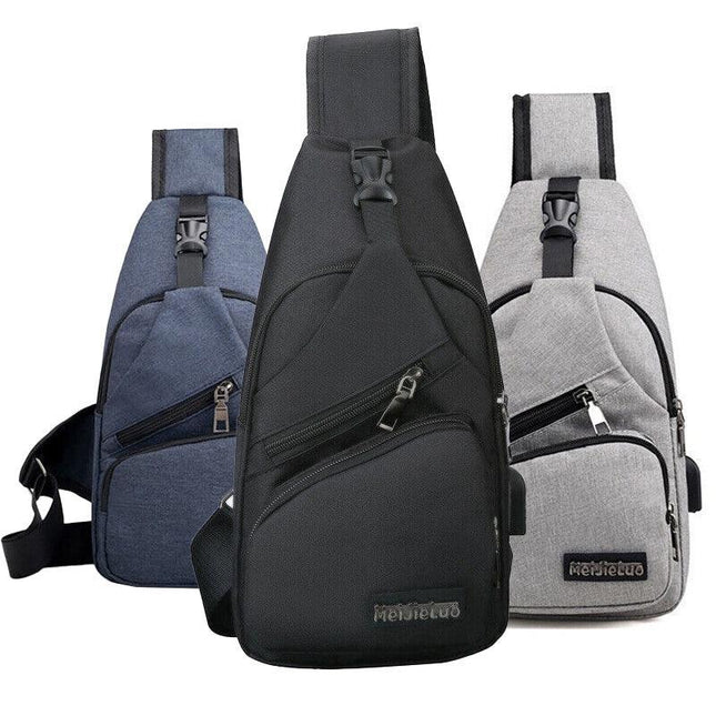 Durable Mens Chest Bag Shoulder Backpack Man Sling Cross Body Satchel Travel Bag - Aimall