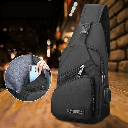 Durable Mens Chest Bag Shoulder Backpack Man Sling Cross Body Satchel Travel Bag - Aimall