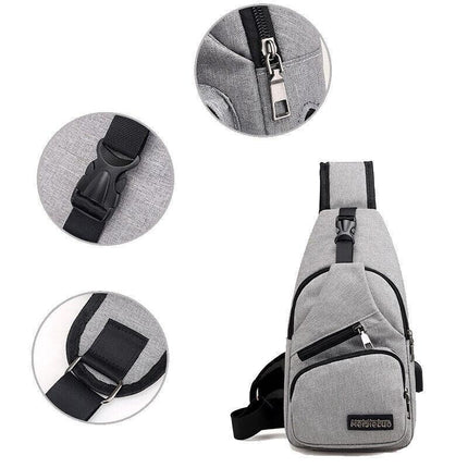 Durable Mens Chest Bag Shoulder Backpack Man Sling Cross Body Satchel Travel Bag - Aimall