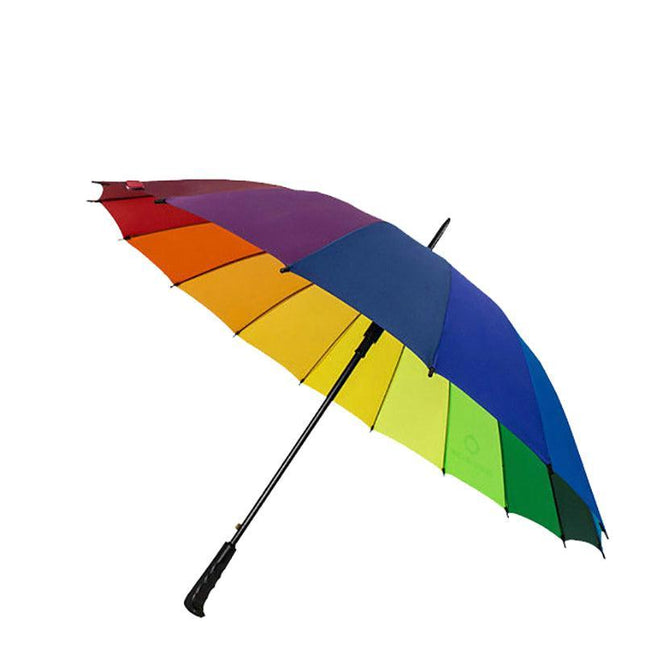 16 Ribs Large Rainbow Umbrella Fashion Straight Long Handle Anti UV Sun Rain AU - Aimall