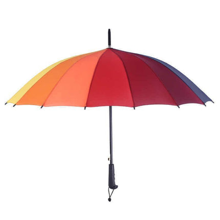 16 Ribs Large Rainbow Umbrella Fashion Straight Long Handle Anti UV Sun Rain AU - Aimall