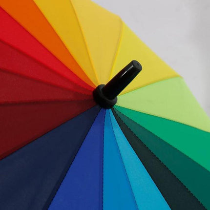 16 Ribs Large Rainbow Umbrella Fashion Straight Long Handle Anti UV Sun Rain AU - Aimall