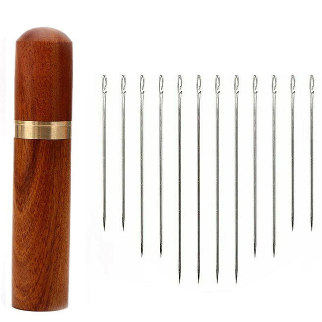Stainless Steel Self-threading Needles Opening Sewing Darning Needles 12/24 Pcs - Aimall