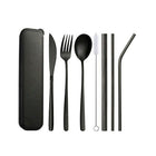 9PCS Premium Cutlery Travel (Portable) Set Stainless Steel (Knife, Fork, Spoon) - Aimall