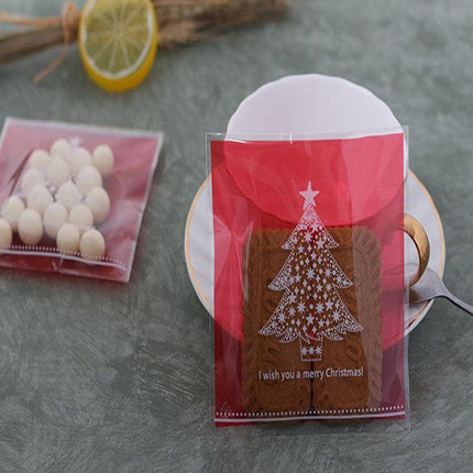 100x Christmas Cellophane Bag Party Favour Cookie Sweet Candy Biscuit Gift Bags - Aimall