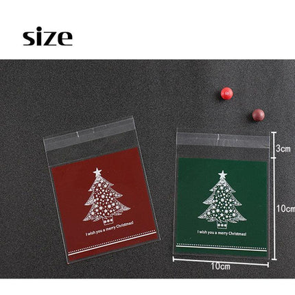 100x Christmas Cellophane Bag Party Favour Cookie Sweet Candy Biscuit Gift Bags - Aimall