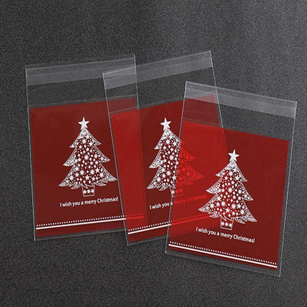 100x Christmas Cellophane Bag Party Favour Cookie Sweet Candy Biscuit Gift Bags - Aimall
