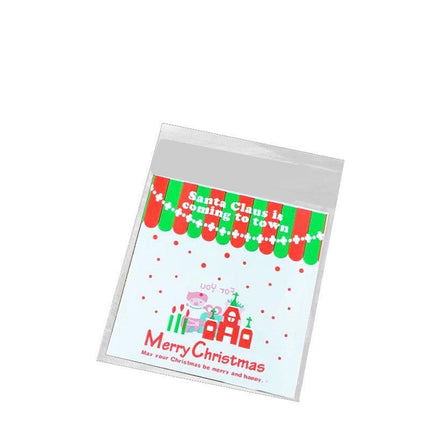 100x Christmas Cellophane Bag Party Favour Cookie Sweet Candy Biscuit Gift Bags - Aimall
