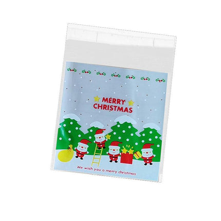 100x Christmas Cellophane Bag Party Favour Cookie Sweet Candy Biscuit Gift Bags - Aimall