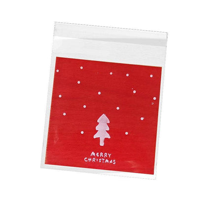 100x Christmas Cellophane Bag Party Favour Cookie Sweet Candy Biscuit Gift Bags - Aimall